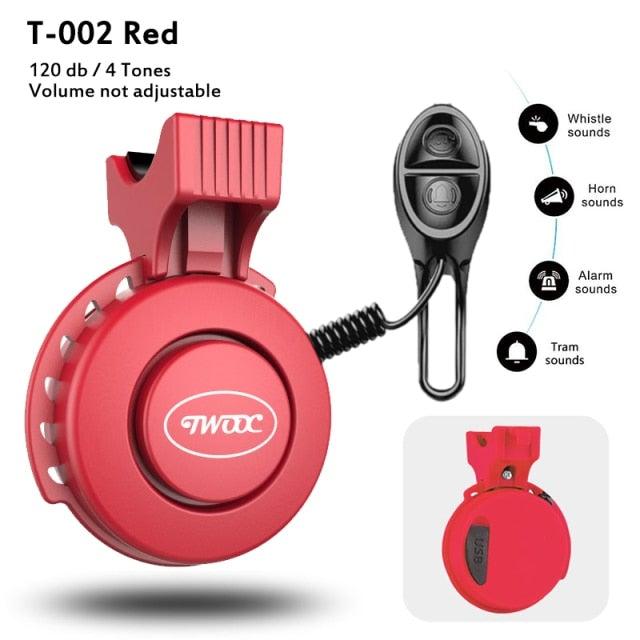 Bike Bell Charging Speaker USB Recharged Mini Electric Bike Horn 4 Modes Cycling Electric Bicycle Accessories For Scooter Electric Bike Horn Cycling Bicycle Scooter Horn Battery Waterproof Bicycle Accessories For Kid