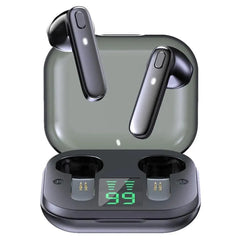 Black Bluetooth-Compatible Wireless Bass Ear Buds Stereo Headphone With Mic Touch Control Bluetooth Lightweight Earphones