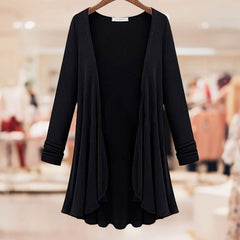 Black Classic Draped Cardigan