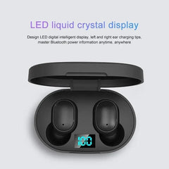 Écouteurs Bluetooth sans fil 5.0, écouteurs avec affichage LED et commande par bouton, son de qualité, écouteurs intra-auriculaires pour l’entraînement et la course