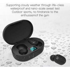 Écouteurs Bluetooth sans fil 5.0, écouteurs avec affichage LED et commande par bouton, son de qualité, écouteurs intra-auriculaires pour l’entraînement et la course