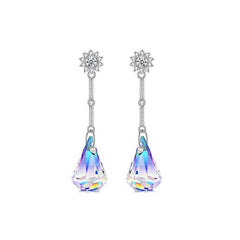 Aurora Borealis Crystal Drop Earrings made with Swarovski Elements