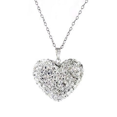 Bubble Heart Pendant in Solid Sterling Silver Made with Swarovski Elements
