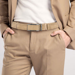 Ceinture en cuir pour homme à boucle automatique, simple et polyvalente, en alliage