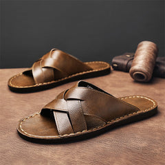 Western-style Flat-bottom Hollowed-out Large-size Slippers
