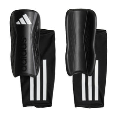 adidas Unisex-Adult Tiro Soft Ground League Shin Guards Black/White/Iron Metallic Large