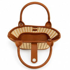 Handwoven Rattan Hollowed-Out Holiday Handbag