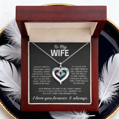 Two-tone Teardrop Heart Pendant Necklace