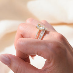 S925 Sterling Silver 5A Cubic Zirconia Ring Set