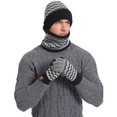 Bonnet tricoté chaud et cache-cou pour homme, résistant au froid