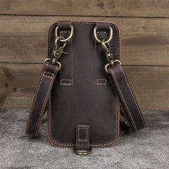 Mens First-Layer Cowhide Crossbody Waist Bag