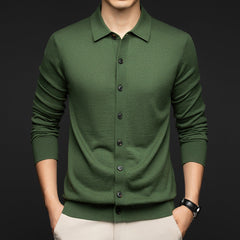 Mens Casual Commuter-style Solid-color Wool Sweater