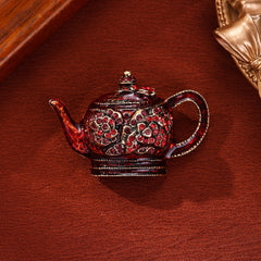 Fashionable Court-style Diamond-encrusted Kettle Brooch
