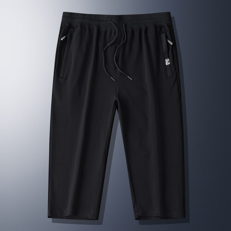 Nouveau pantalon court décontracté pour homme en soie glacée, collection été