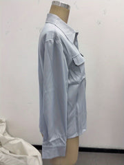 Chemise élégante à col et coupe décontractée pour femme, à manches longues
