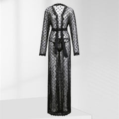 New Men's Japanese-style Polka Dot Lace Bathrobe
