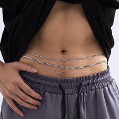 Twisted-link Double-layered Couple Waist Chain