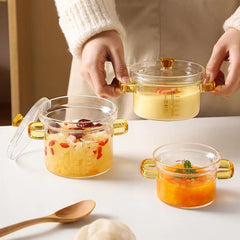 Household Borosilicate Glass Stew Pot With Measurement Scale