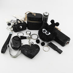 8-piece Heart-shaped Keychain Charm Set In Red Packaging