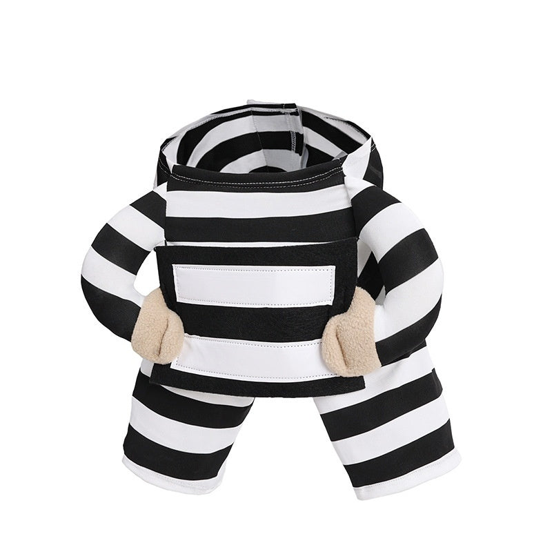 Déguisement amusant rayé pour chien, costume de fête d’Halloween