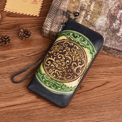 Long Embossed Retro Ethnic-Style Clutch Wallet