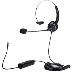 Call Center Hands-Free Noise Cancelling Corded Monaural Headset