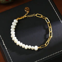 French-style Light Luxury Natural Pearl Assembled Bracelet