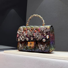 Fashionable Single-Shoulder Crossbody Bag With Diamond Pattern