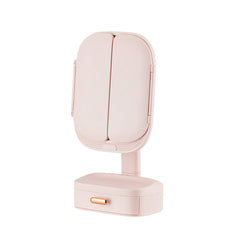 Led Desktop Cosmetic Mirror Household Foldable With Light