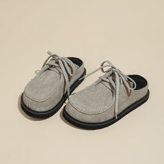 Genuine Leather Long-fur Boccon Slippers