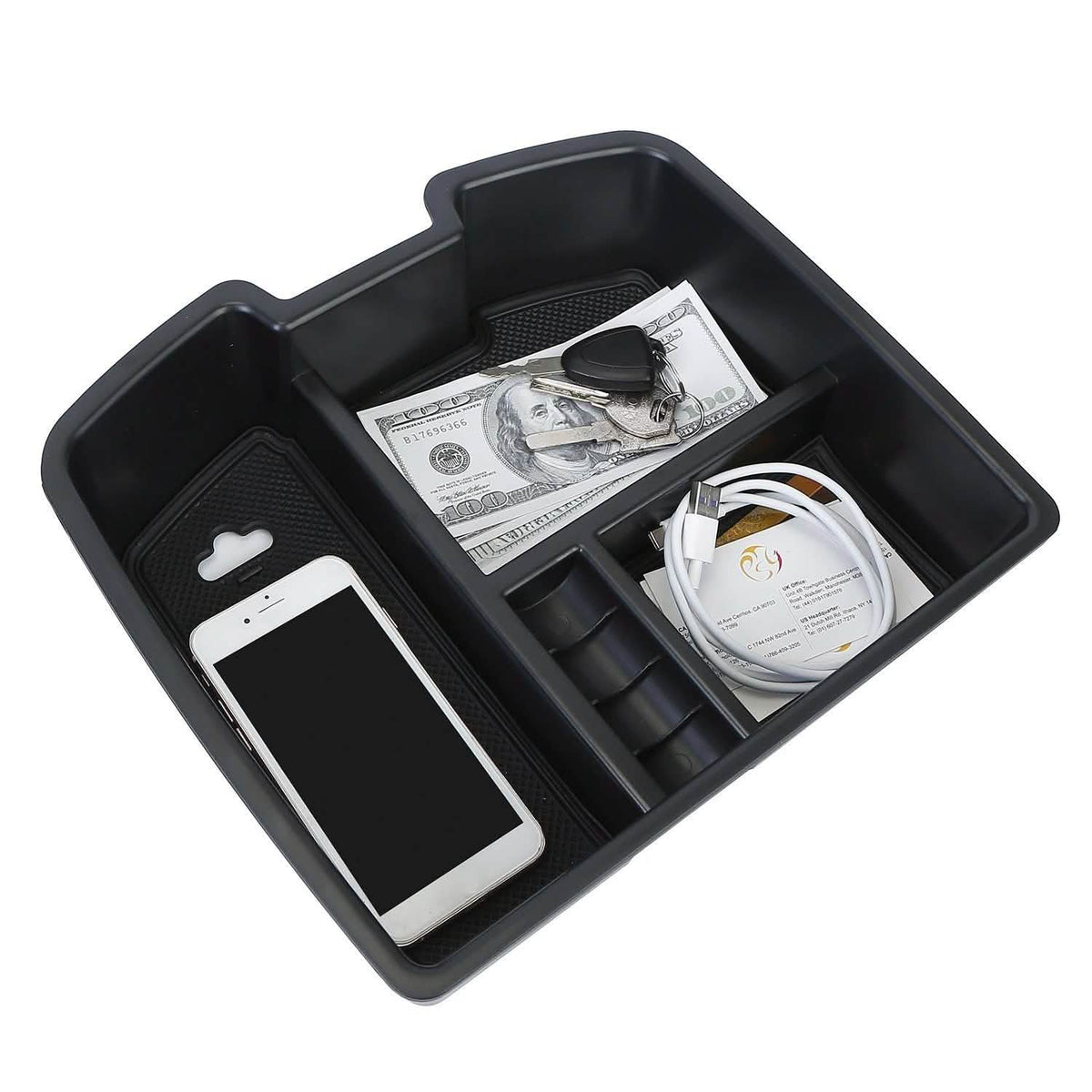 Center Console Storage Box Armrest Organizer