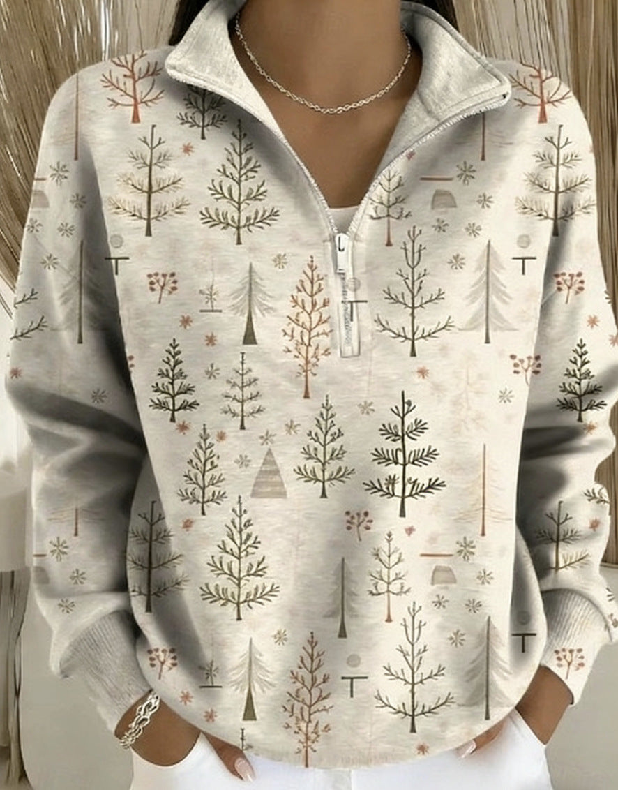 Sweat-shirt à capuche femme avec fermeture éclair mi-longue