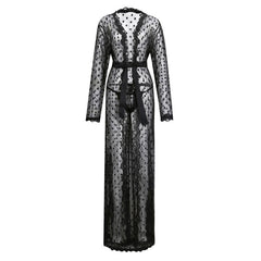 New Men's Japanese-style Polka Dot Lace Bathrobe