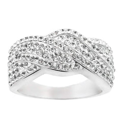 Crystal Twist Braided Ring