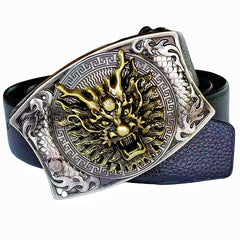Ceinture à boucle lisse avec couteau d'autodéfense, tête de boucle punk