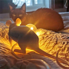 Creative Nordic Resin Mouse Table Lamp Desk LED Night Lights Small Mini Rat Desk Lamps