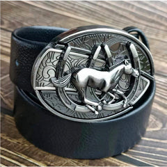 Ceinture à boucle lisse avec couteau d'autodéfense, tête de boucle punk