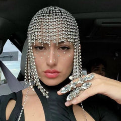 Bohemian Splendid Diamond Rhinestone Retro Ethnic Wind Length Fringed Headwear