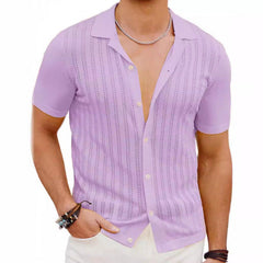 Chemise d'homme estivale légère à motif ajouré