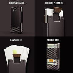 Metal And Leather Pull-Out Mens Wallet