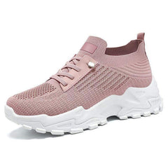 Women's Summer Flying Woven Lace Up Running Shoes