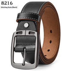 Ceinture en cuir longue décontractée pour homme avec boucle à ardillon