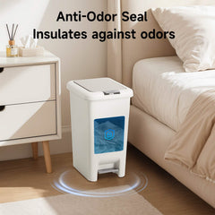20L Oval Trash Can – Quiet Press-Top Lid with Foot Pedal