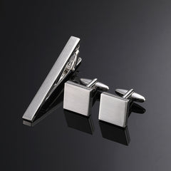 Gold Silver Black Cross Square Brushed Tie Clip