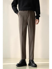 Pantalon de costume décontracté et élégant pour homme, coupe droite