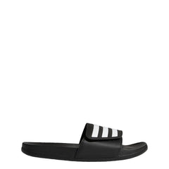 adidas Unisex Adilette Comfort Adjustable Slides Sandal Black/White/Black 13 US Men