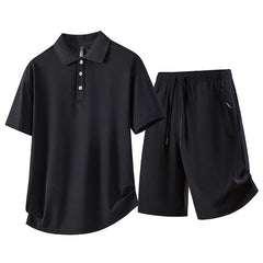 Sports Casual Short-Sleeve Polo Shirt Set