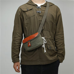 Minimalist Niche Artistic Street-Style Vintage Pure Cotton Canvas Crossbody Bag