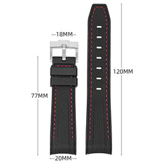 Curved-end Strap 20mm Silicone Watch Band For Men
