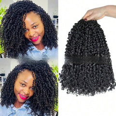 Synthetic Fiber Wig8 Inches24 StrandsCrocheted Small CurlsIrregular Style